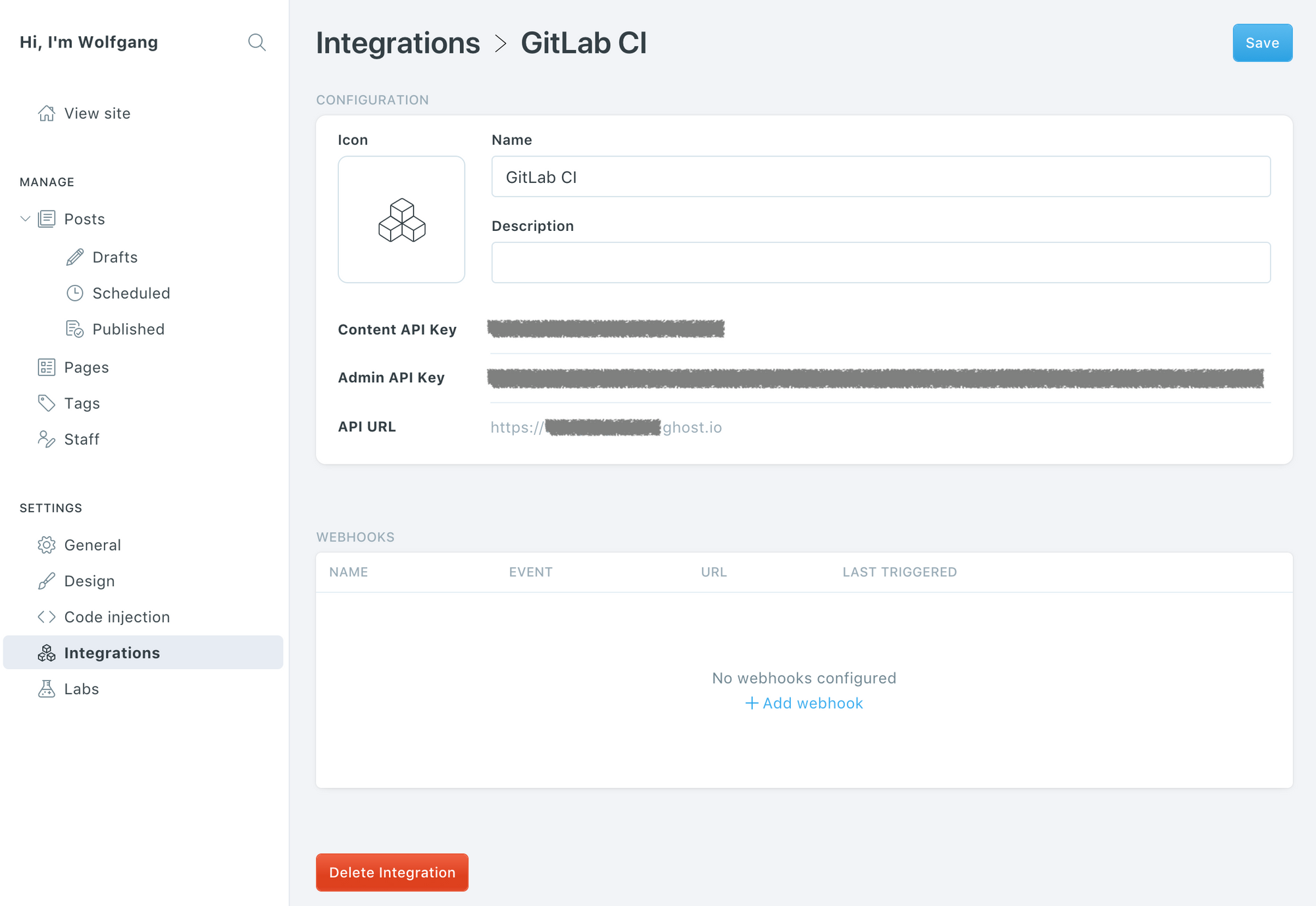 Using GitLab CI to deploy my Ghost theme